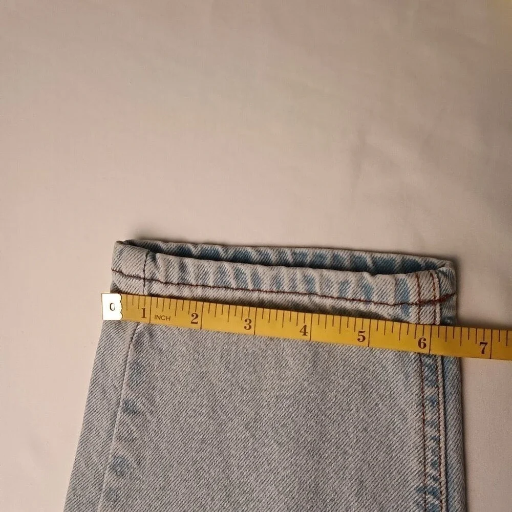 ASOS DESIGN Mens High Rise Straight Leg Light Wash Jeans Size 30x27 Blue Cotton